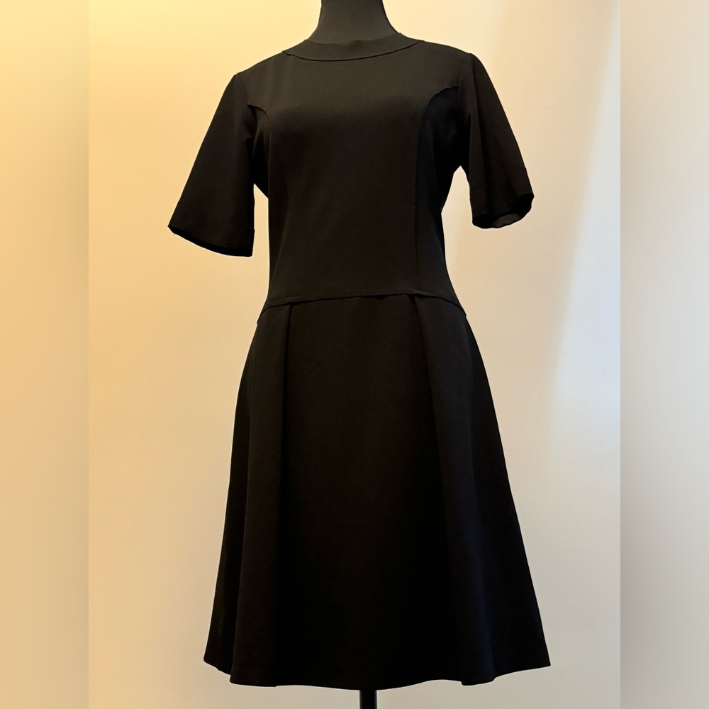 Le Femme Classic Black Dress with 3/4 Sleeves